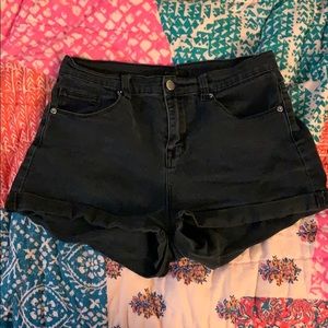 Black jean shorts